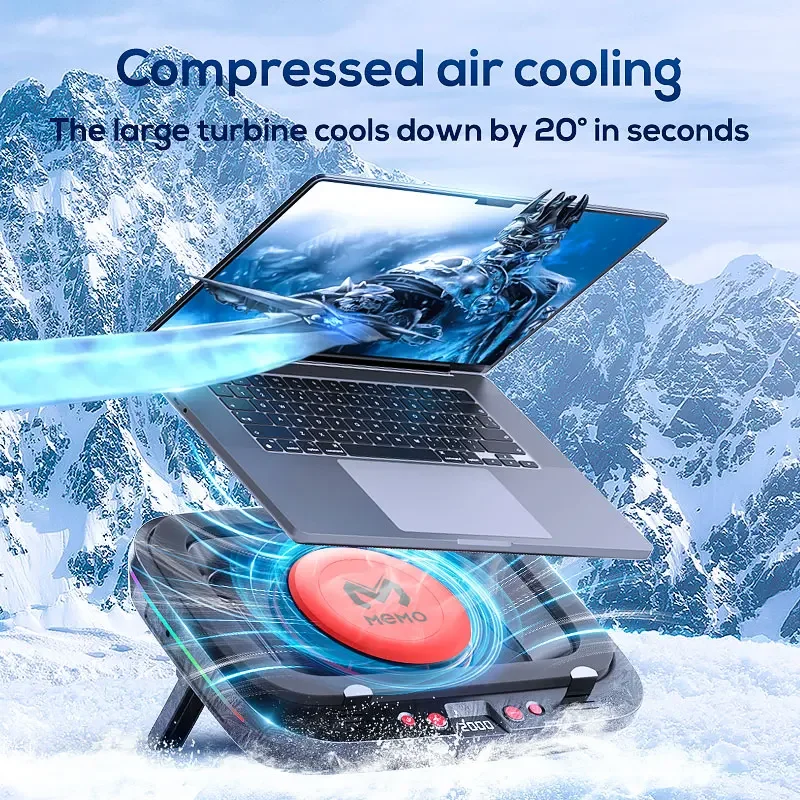 MEMO FL08 Strong Wind Cooling Powerful Fan Pressure Game Laptop Radiator Stand Base Bracket Pad