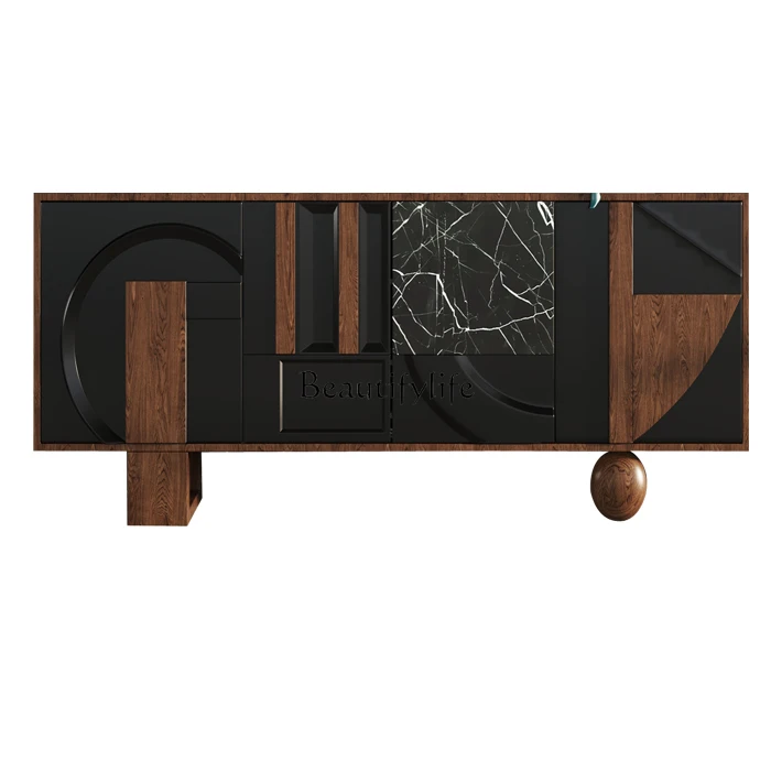 

Medieval solid wood porch cabinet, living room dining side cabinet integrated partition door shoe cabinet