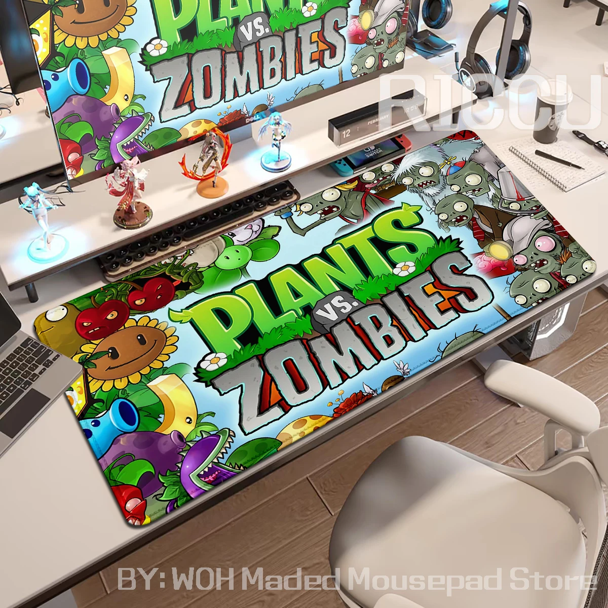 النباتات مقابل زومبي PVZ خرائط ماوس الوسادة XXL لوحة المفاتيح حصيرة مكتبية 90x40 سنتيمتر tapis de souris الكمبيوتر teclado mecânico Deskpad ملحقات الكمبيوتر المحمول