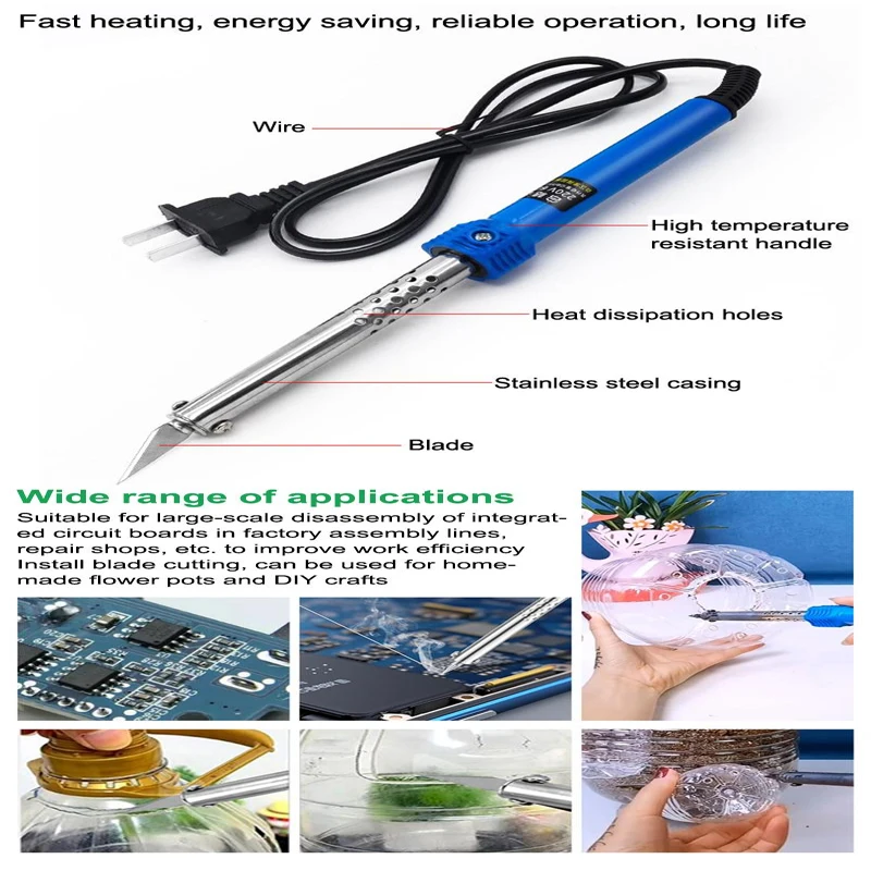 1/3/9/10Pcs Electric Hot Knife Cutter Kit With Soldering Iron For Carving Plastic Vinyl US EU Plug Multipurpose Diy Tool Set