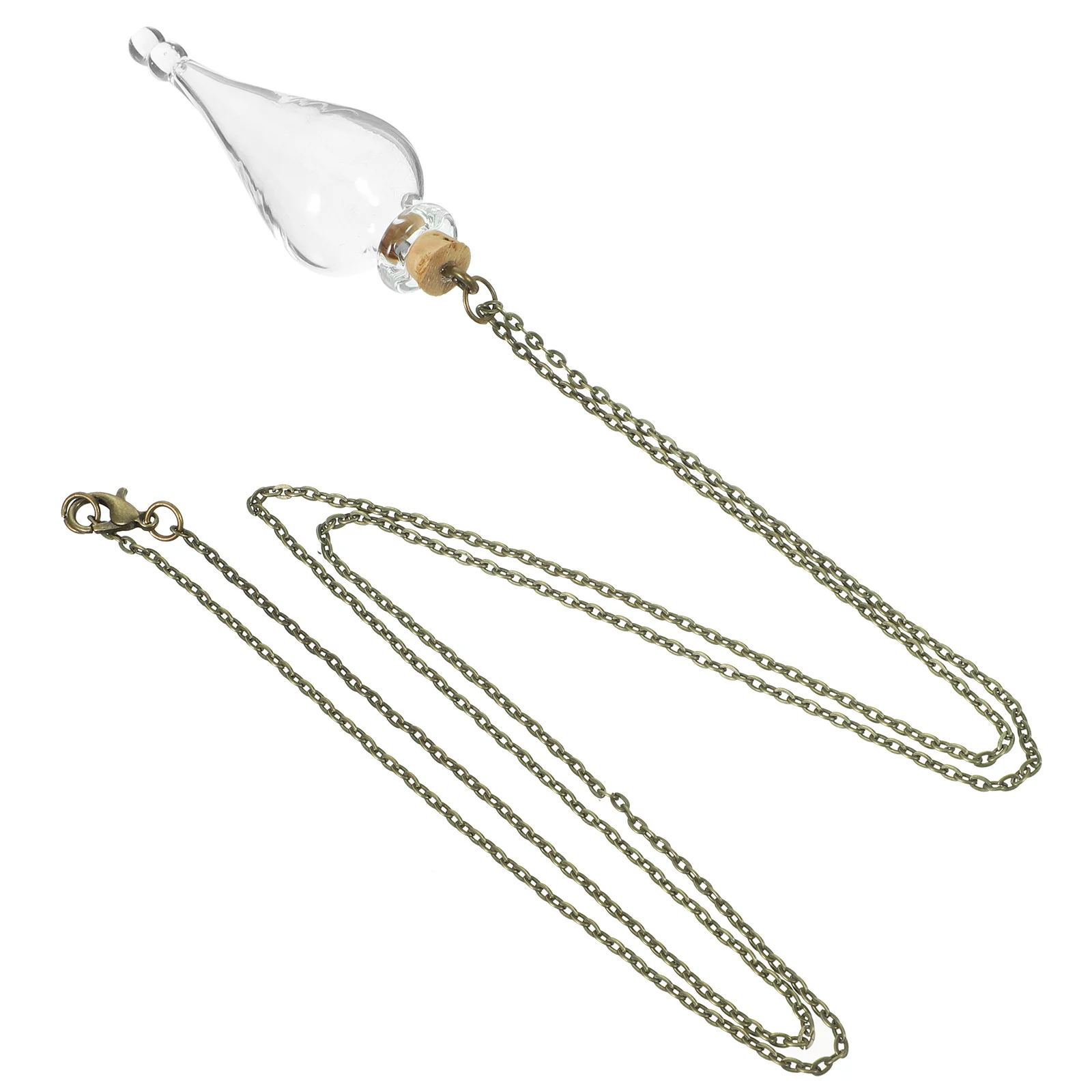 قلادة زجاجية مصغرة على شكل زجاجة جرة صغيرة مع سلسلة لتخزين زيت عطر ميمينتوس ملحقات تزيين مناسبة للسفر