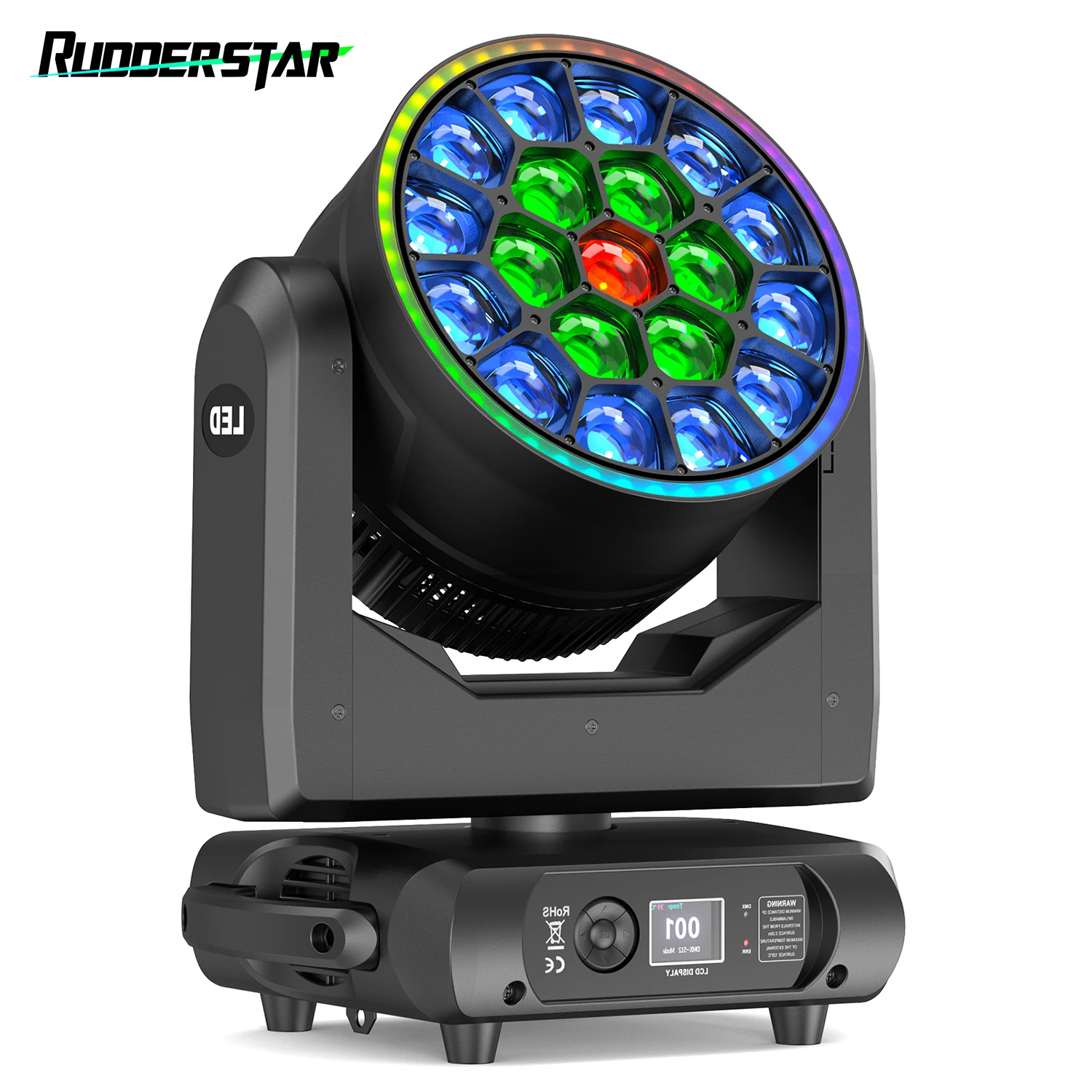 

350W RGBW Beam Moving Head Light 19X15W LED Focusing Dyeing Lights Zoom Wash Lights Stage Lighting Effect for Wedding Theater
