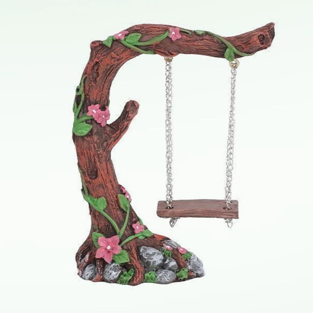 Handmade Resin Swing Micro Landscape Ornament Secret Garden Fish Tank Decor Miniature Fairy Garden DIY Craft room decoration