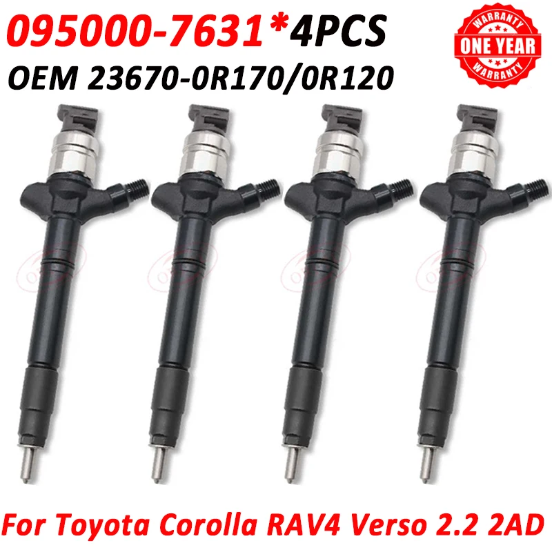 

For Toyota Corolla RAV4 2AD 095000-7631 0950007631 Common Rail Injector 23670-0R170 Diesel Fuel Nozzle 23670-0R120