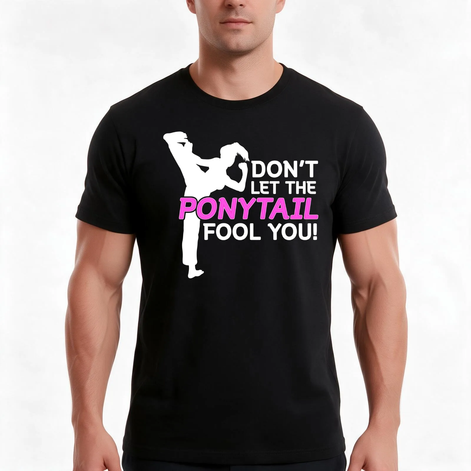 Karate Girls Don't Let The Ponytail Fool You T-Shirt, Summer Casual Cotton Tee, Oversized Streetwear Tops, Vintage Graphic Print