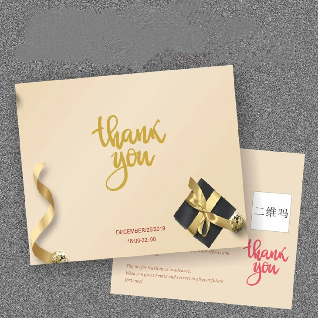 

Индивидуальные двухсторонние печатные бумажные бизнес-карты с благодарностью, печатные золотые цветные карты с логотипом и вашим собственным дизайном