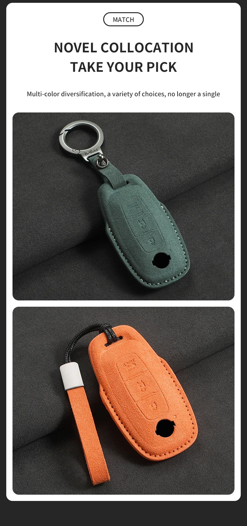 3 Tasten Wildleder Auto Remote Key Case Cover Shell für Nissan Teana Qashqai X-Trail Kicks Tiida für Infiniti Auto Schlüssel ring – Detail 8
