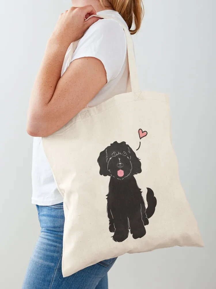

LOVE Black Goldendoodle Dog Tote Bag personalized tote Shopper Women's shopper hand bag
