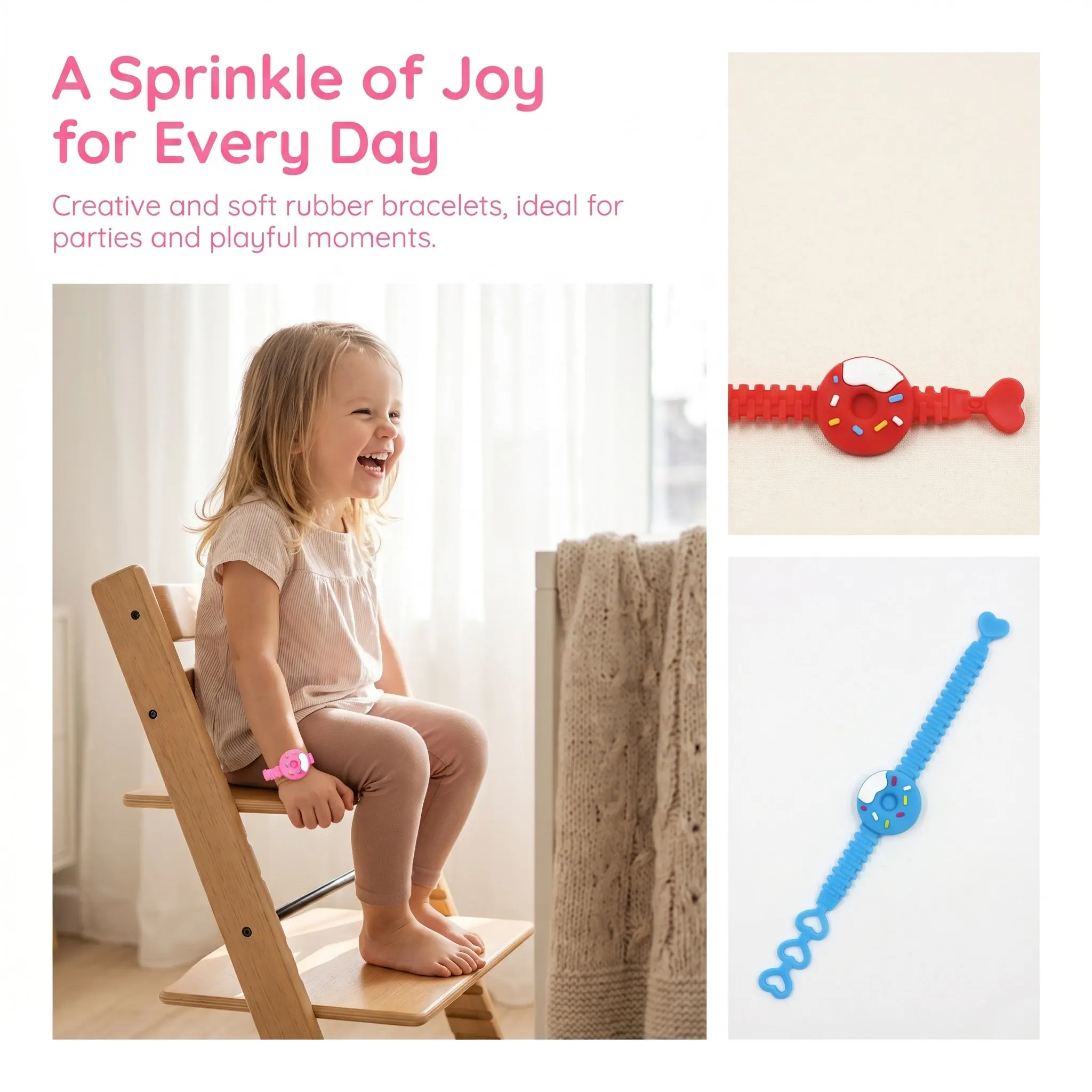 12Pcs Safe Non-Toxic Soft Silicone Wristbands for Children Creative Party Favors Fun Dress Up Accessory Kids Gift Birthday