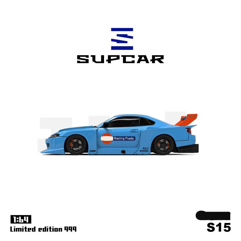 *Pre-order*SUPCAR 1:64 S15 Front Open Cover Rood/Blauw Schilderij Legering Model Auto voor Collectie & Display & Gift