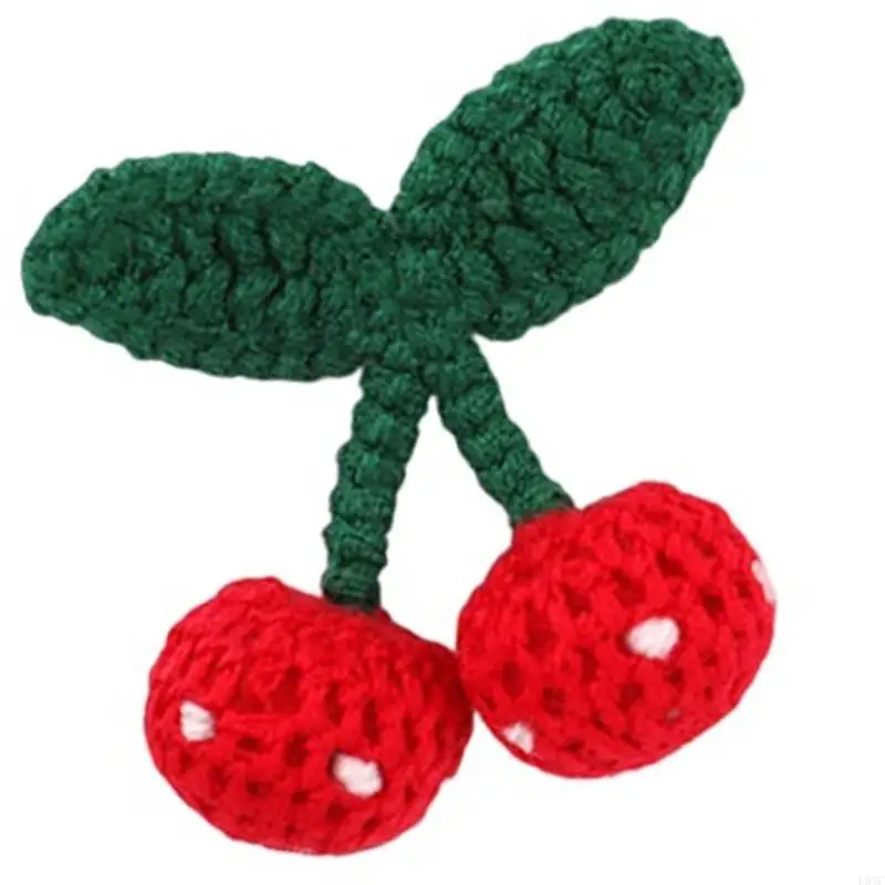 

L5YC Multiple Styles Hand Stitched Collar Unique Cherry Pattern Durability Appliques for Bags and Hats