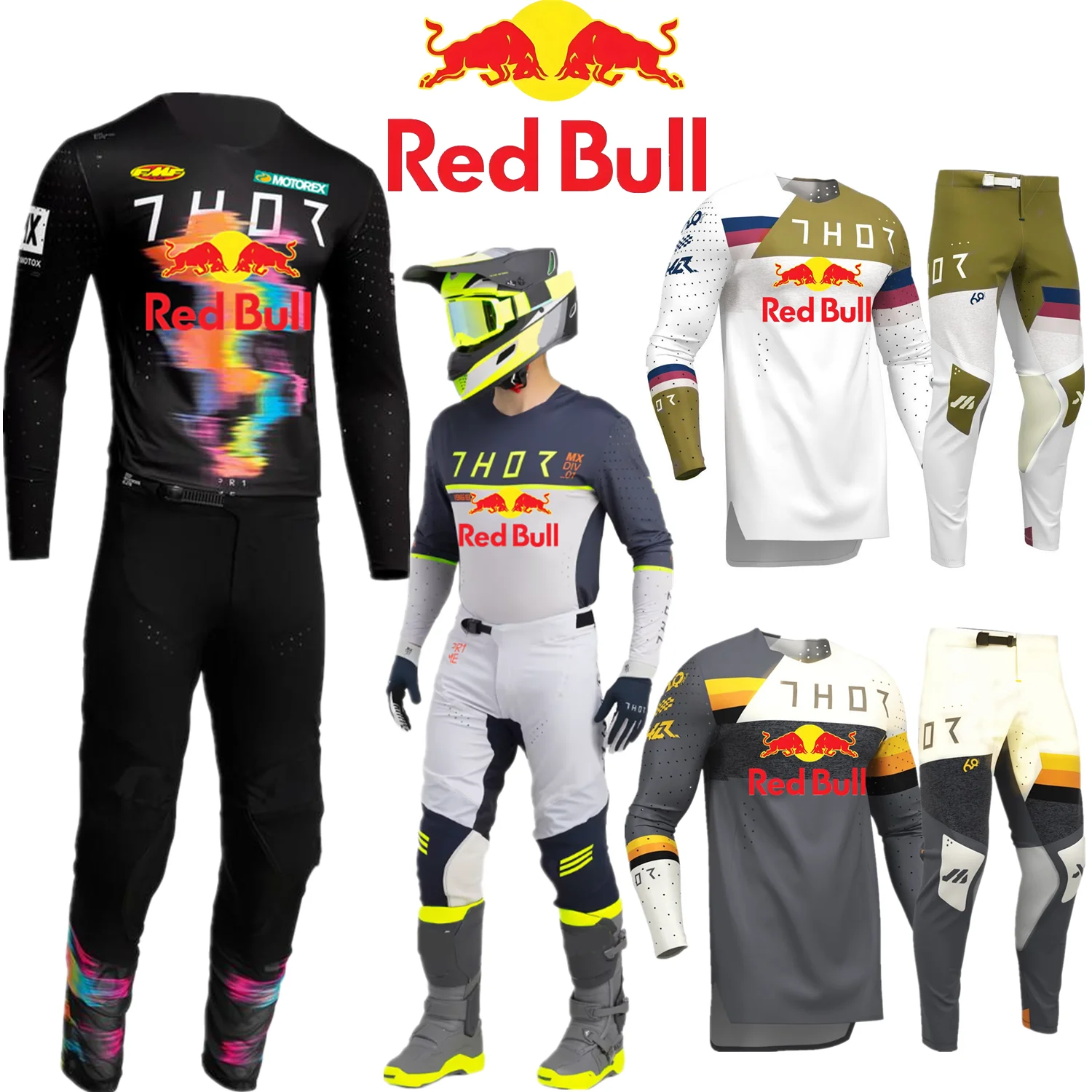 

2026 RED BULL Moto Gear Set Off Road Motocross Suit Mx Jersey And Pant Dirt Bike Kit Motorcycle Combos