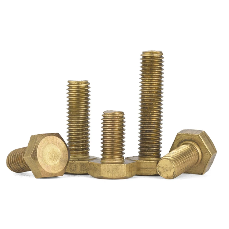 M4 M5 M6 M8 M10 M12 Brass Flat Head External Hexagonal Bolt Metric Thread External Hexagonal Screw Length: 6-100MM