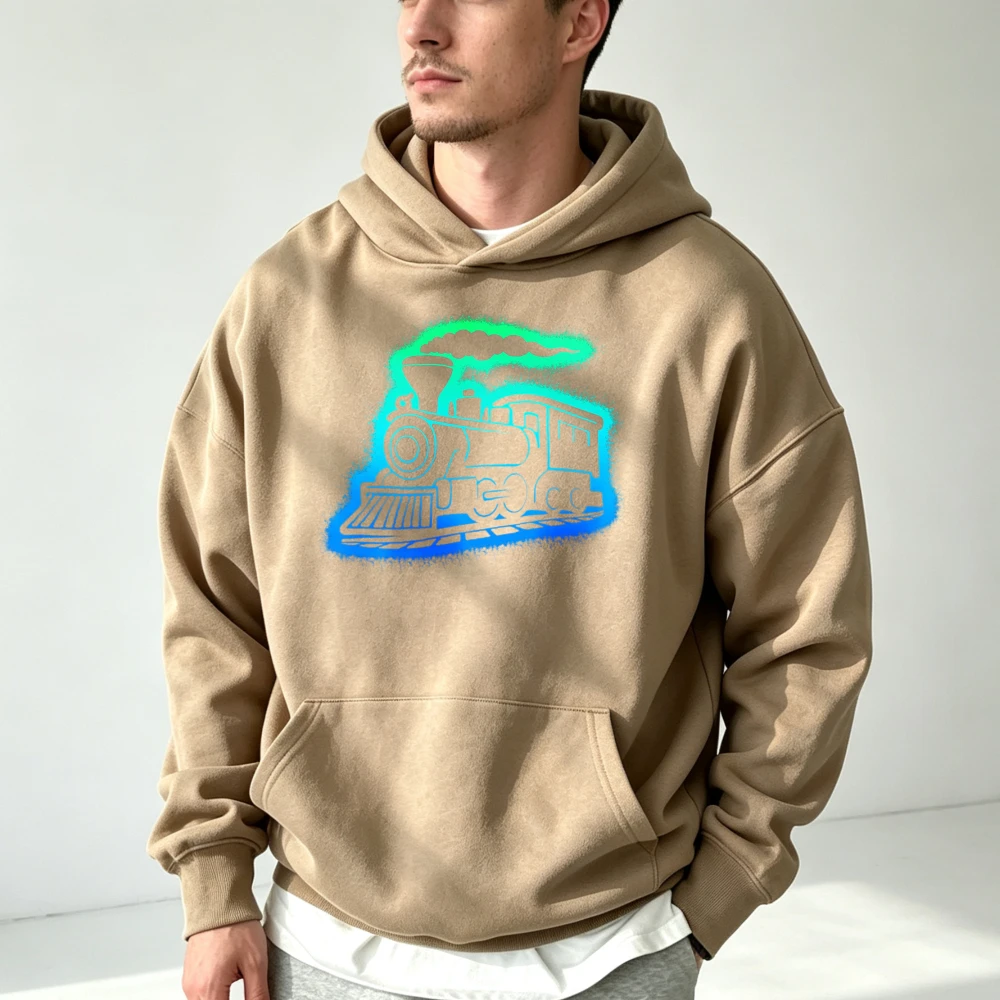 Railroad Trains Locomotive Kids Boys Men Model Train Pullover Hoodie Hoodie Sweatshirt Fleece Hoodie Men Women Unisex Oversized