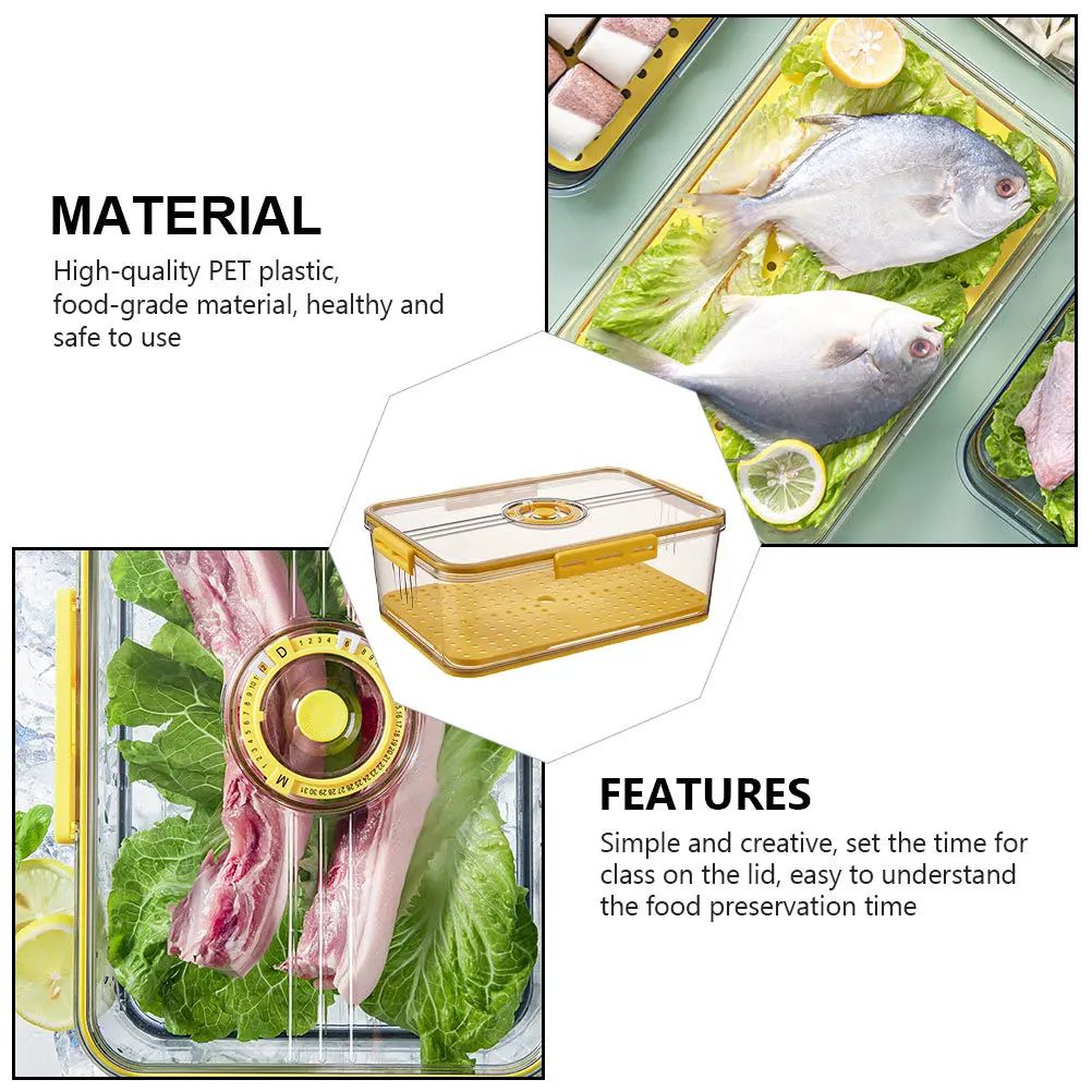 

1pc Fresh Storage Box High-Quality Food Preservation Container For Fridge Vegetable Fruit Snacks Ingredients Lunch