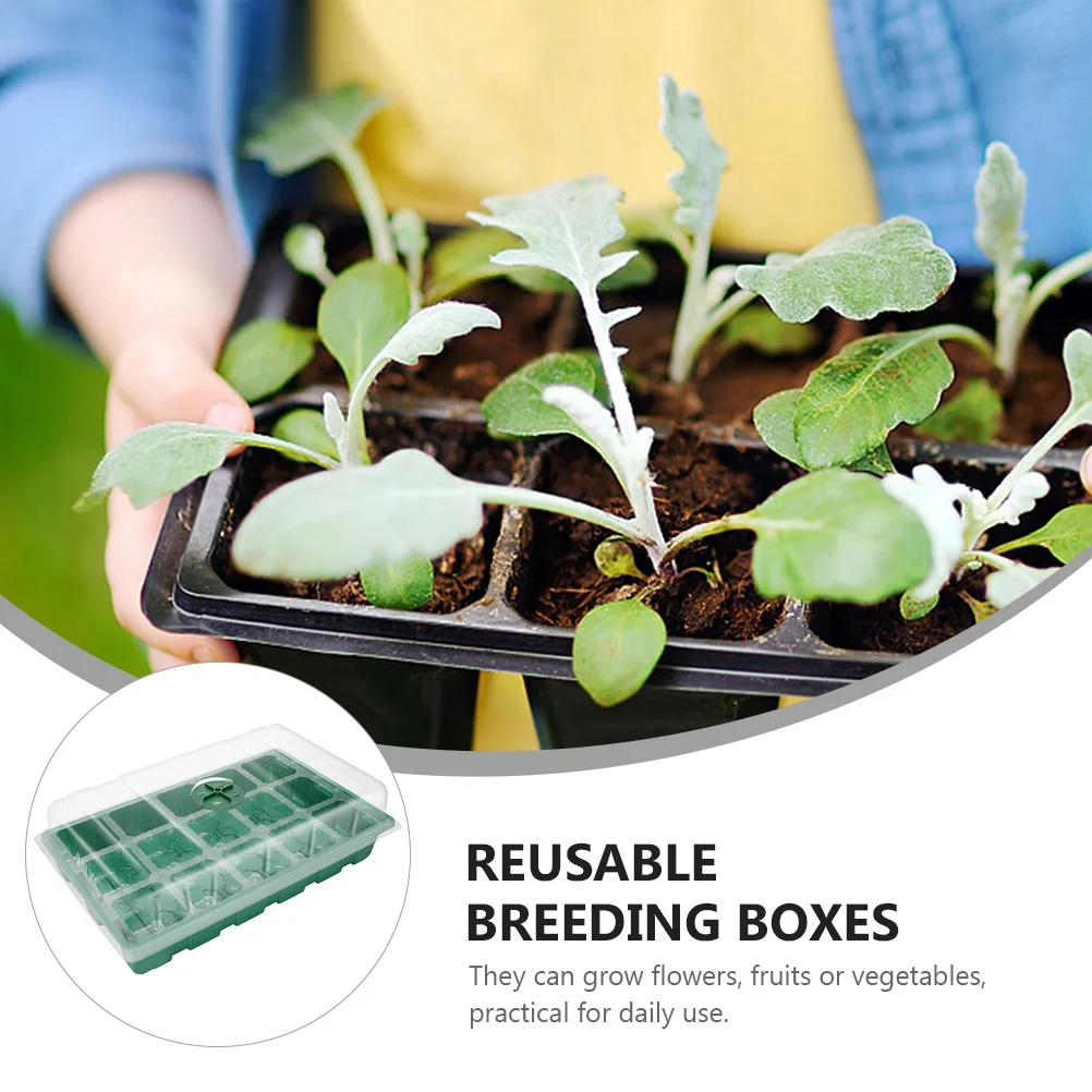 

4pcs 15-Hole Seedling Tray Kit Drainage Holes Breathable Plastic Garden Propagator For Vegetables Flowers Indoor Planting