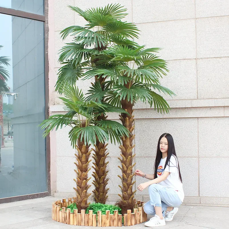 L1H large artificial palm tree indoor plant decoration shopping mall display floor fake tree potted plants