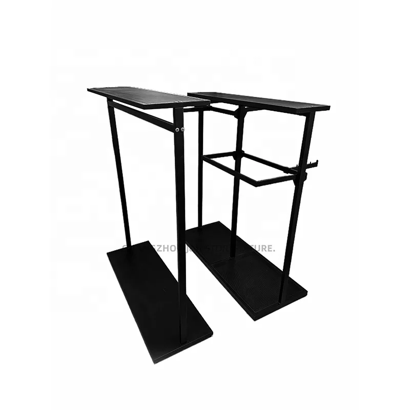 

customized.New style boutique standing clothing store display racks clothing store display stands black clothes display racks fo