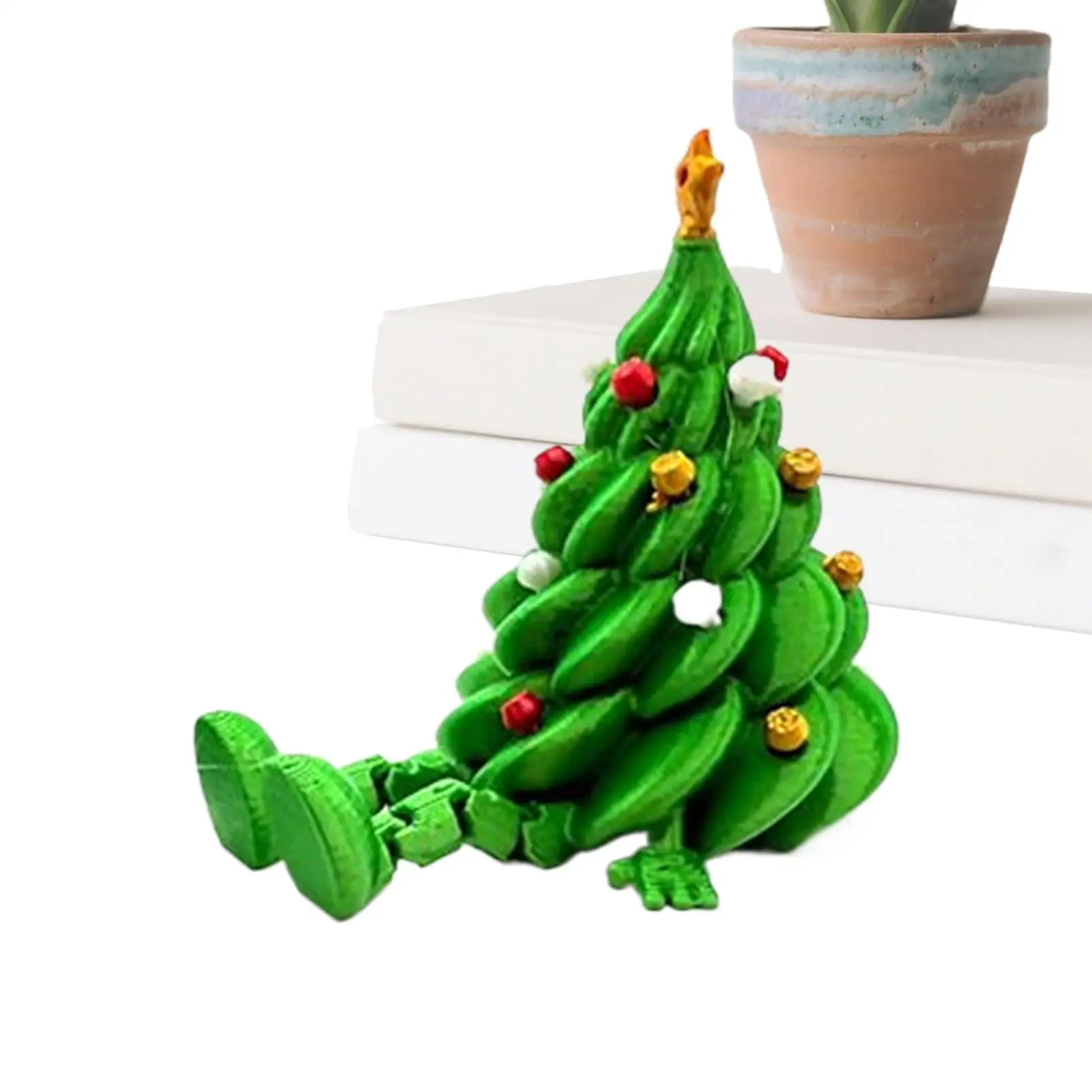 3D Printed Christmas Tree Desktop Decoration With Hinged Legs Cute Figurines With Articulated Legs Statues Ornaments