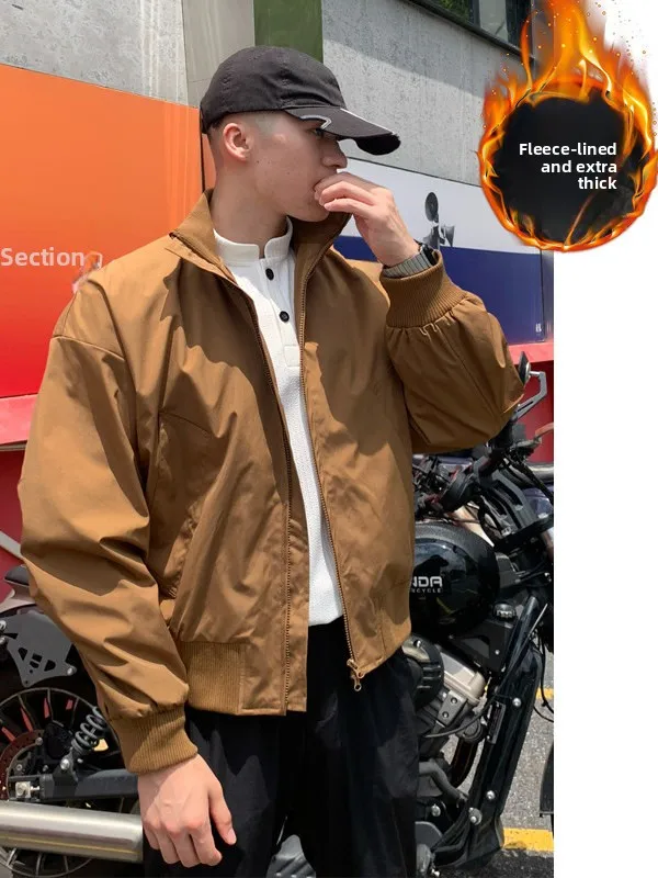 

Мужская куртка-бомбер Bla American Bomber Jaet для активного отдыха, износостойкая рабочая одежда, с жестким воротником, в бейсбольном стиле, свободного кроя, молодежная мода