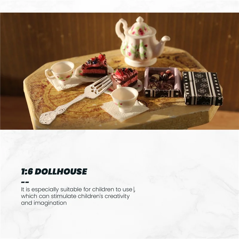 

1:6 Dollhouse Mini Tableware Model Accessories Five Piece Restaurant Cutlery/Knife And Fork For House Decors