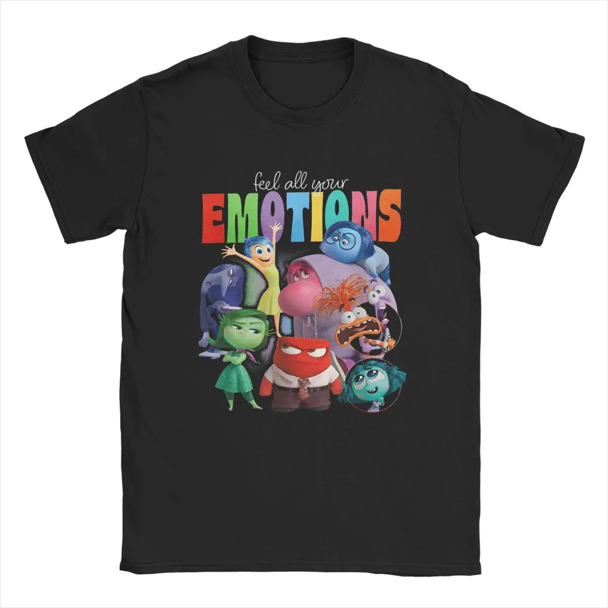 

Insides Cartoon Out 2 Feel All Your Emotions Vintage T-Shirts Men Movie Novelty Cotton Tees Crewneck Short Sleeve T Shirt New