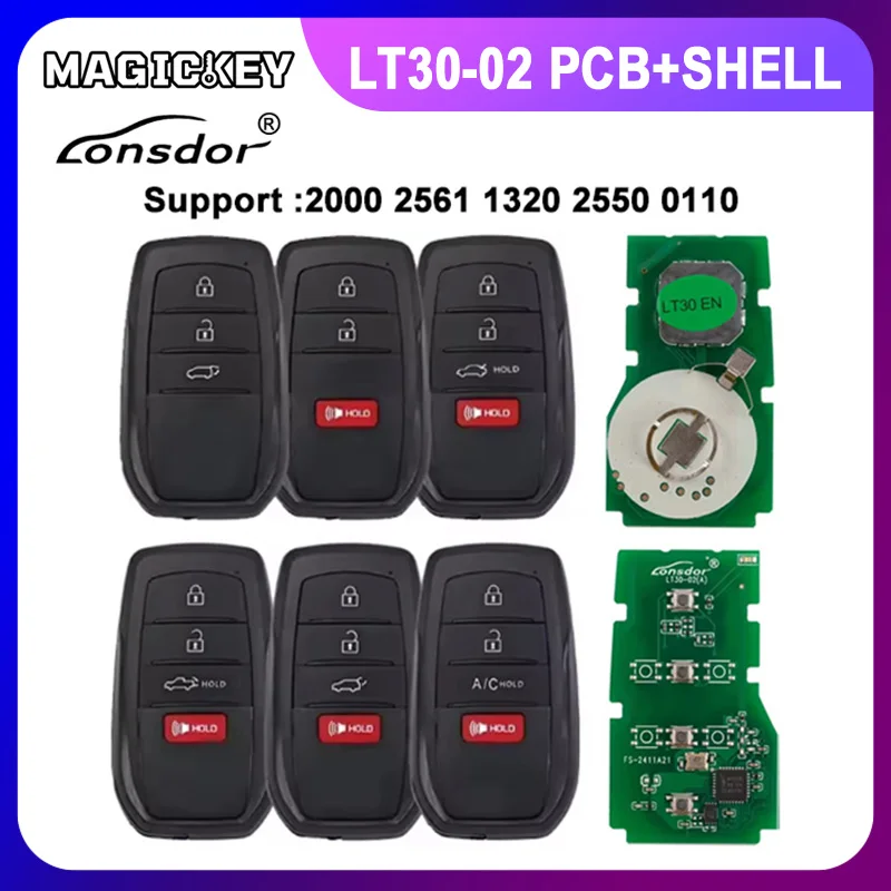 Lonsdor LT30-02 Universal 4A Smart Key PCB 312.09/314.35MHz for Toyota Corolla Levin Allion Camry Works with KH100+ K518 Series