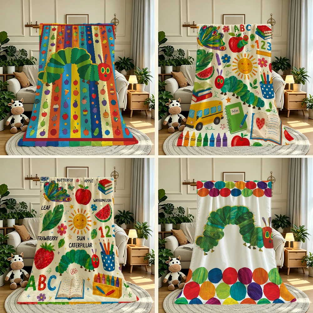Cute C-Caterpillar-R Cartoon Blanket Throw Super Cosy Plush Living Room Sofa Couch Childish Birthday Gifts