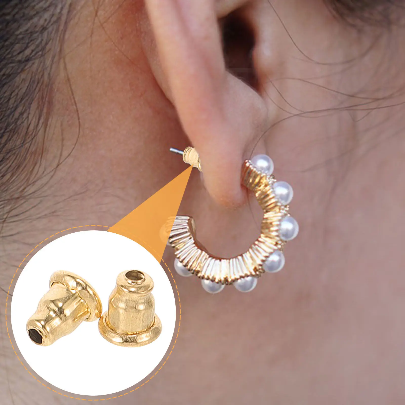 

100 шт. Застежки-фиксаторы для серег из нержавеющей стали, простые, безопасные и удобные для проколотых ушей, надежные замки для серег-гвоздиков