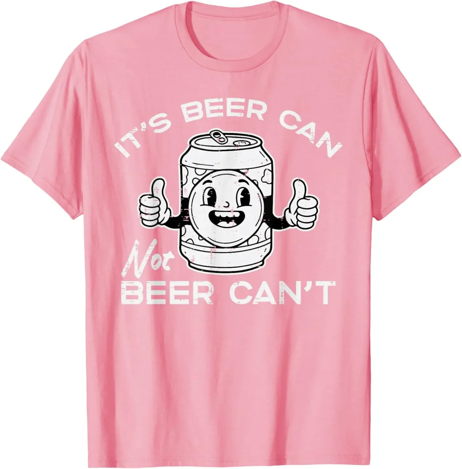 Its Beer Can Not Cant Cartoon Beer Can Graphic Tee Women Casual T-Shirt