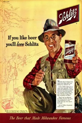 Schlitz Beer Advert Vintage Style Retro Metal Sign. Bar, pub, mancave sign