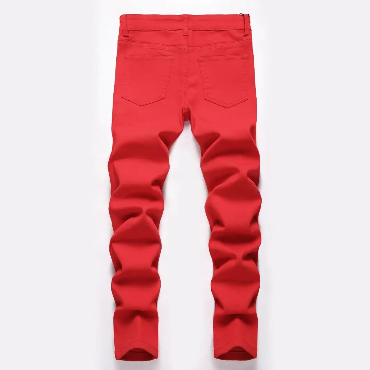 

Хлопковые прямые длинные брюки для мальчиков, повседневные джинсы с рваными дырками, украшение на молнии со средней талией, удобные для подростков, не деформируемые