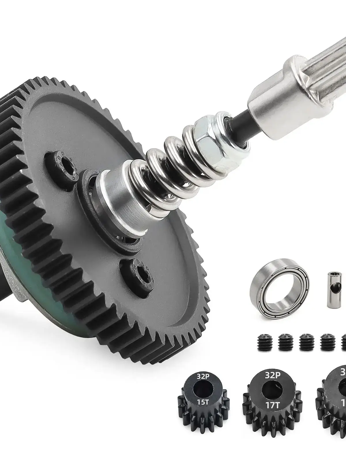 Traxxas 1/10 Slash 4x4, Stampede, Rustler VXL 모델용 54T 6878 금속 슬리퍼 클러치 및 피니언 기어(15T 17T 19T) 업그레이드