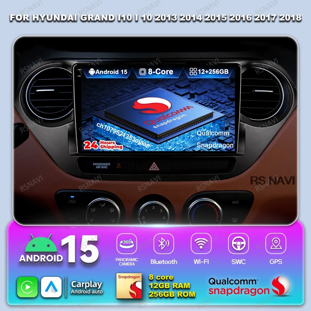 

Автомобильный радиоприемник Android 15 для Hyundai Grand I10 I 10 2013 2014 2015 2016 2017 2018 DVD Viedo Player Qualcomm Head Unit BT DSP Stereo