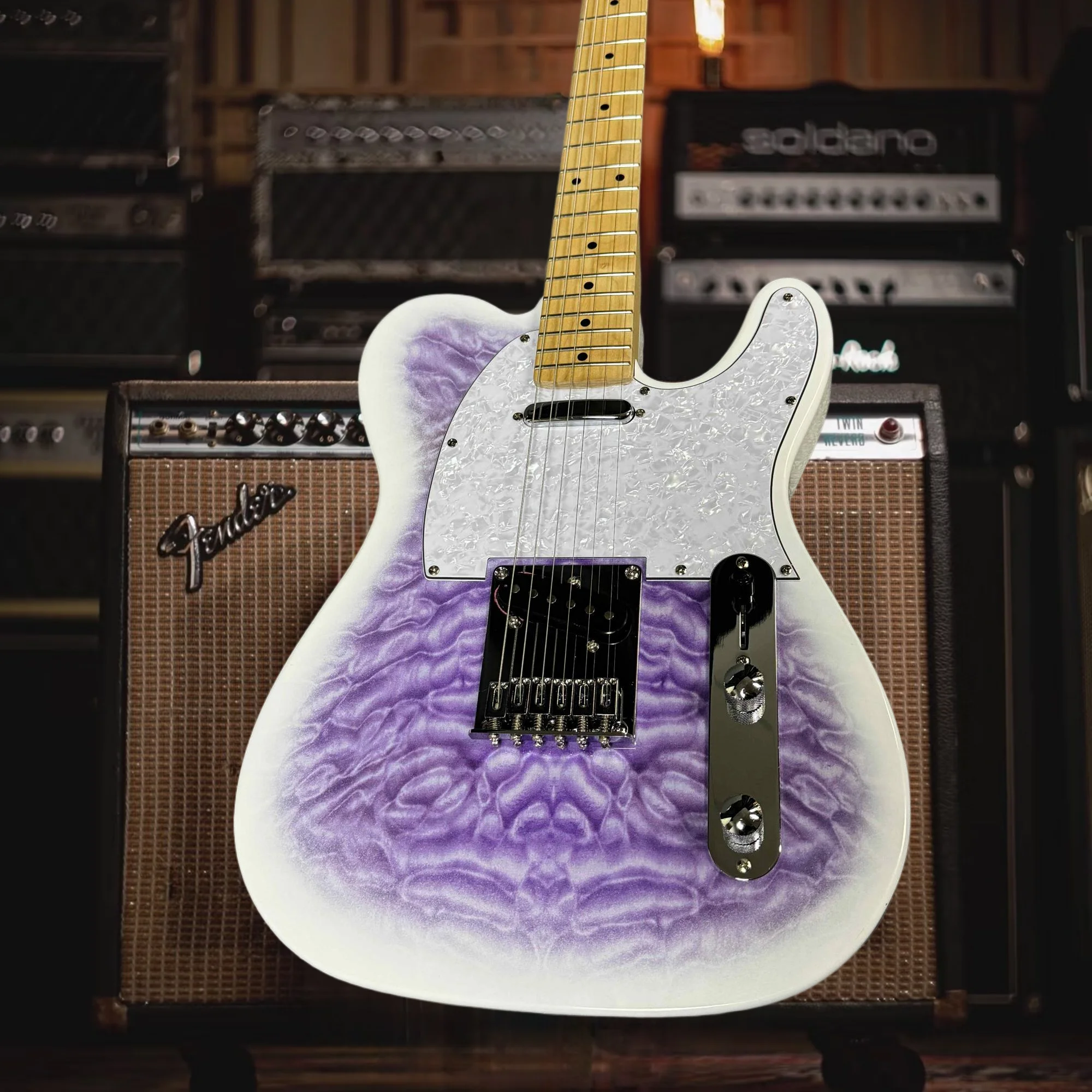 Free Shipping Light Purple TL 22 Tone Mahogany Body Maple Fingerboard Electric Guitar