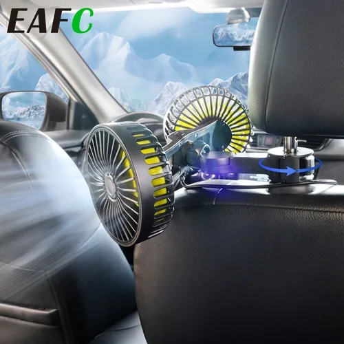 Imagen 2 del producto Ventilador de 3 velocidades para asiento trasero de coche, ambientador USB, climatizador, ventilación automática