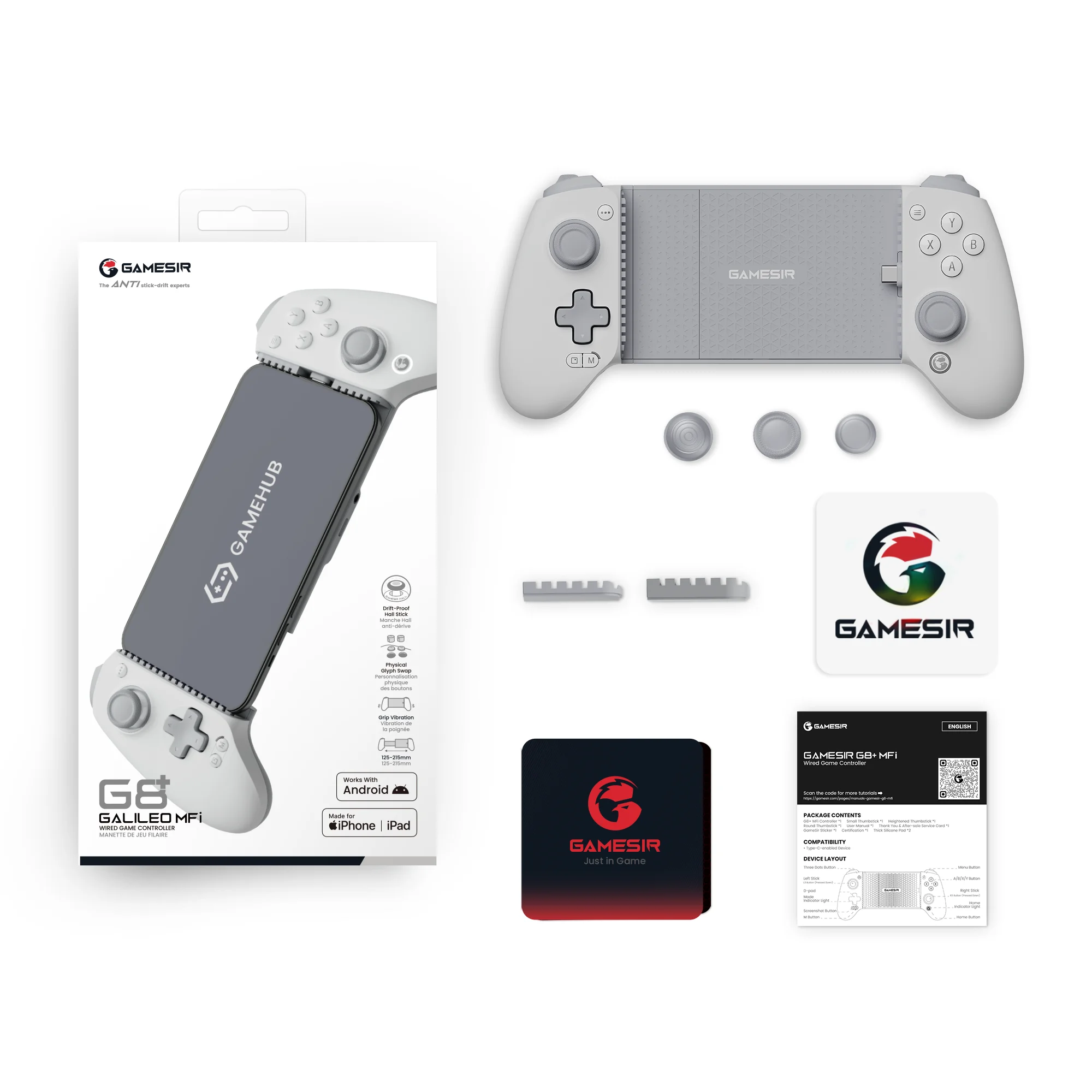 GameSir G8+ MFiスマートフォンゲームパッド ホール効果モバイルゲーム