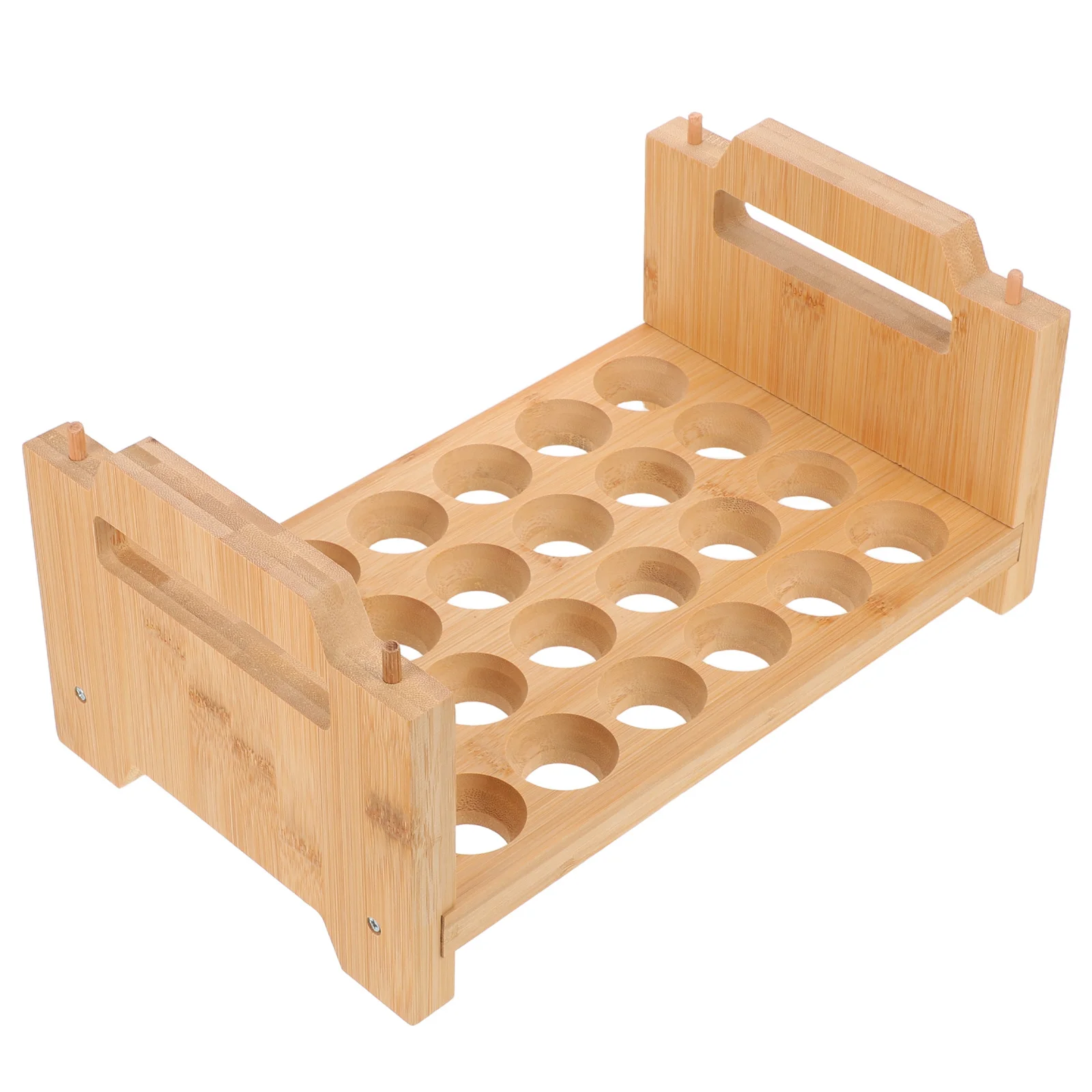 

1Set Stackable Bamboo Egg Organizer Handle 24-Egg Storage Tray Kitchen Countertop Refrigerator Egg Holder Countertop