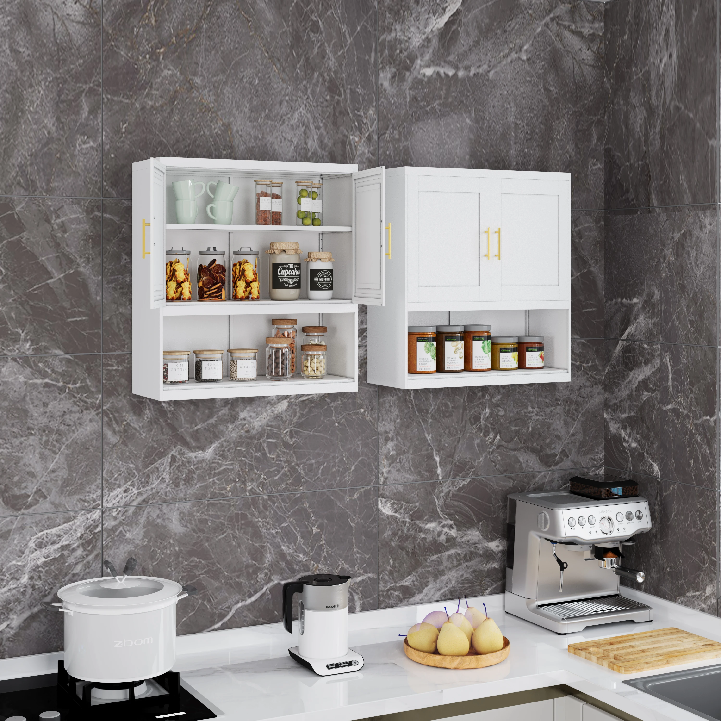 Metal small bathroom wall mounted cabinet, suitable for small space kitchen storage cabinets, garages, and bathrooms