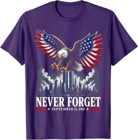 Vergiss den 11. September 2001 nie – Gedenktag T-Shirt mit amerikanischer Flagge, Y2k Herrenmode, patriotisches Grafik-T-Shirt mit Spruch, weiche Baumwolle – Detail 19