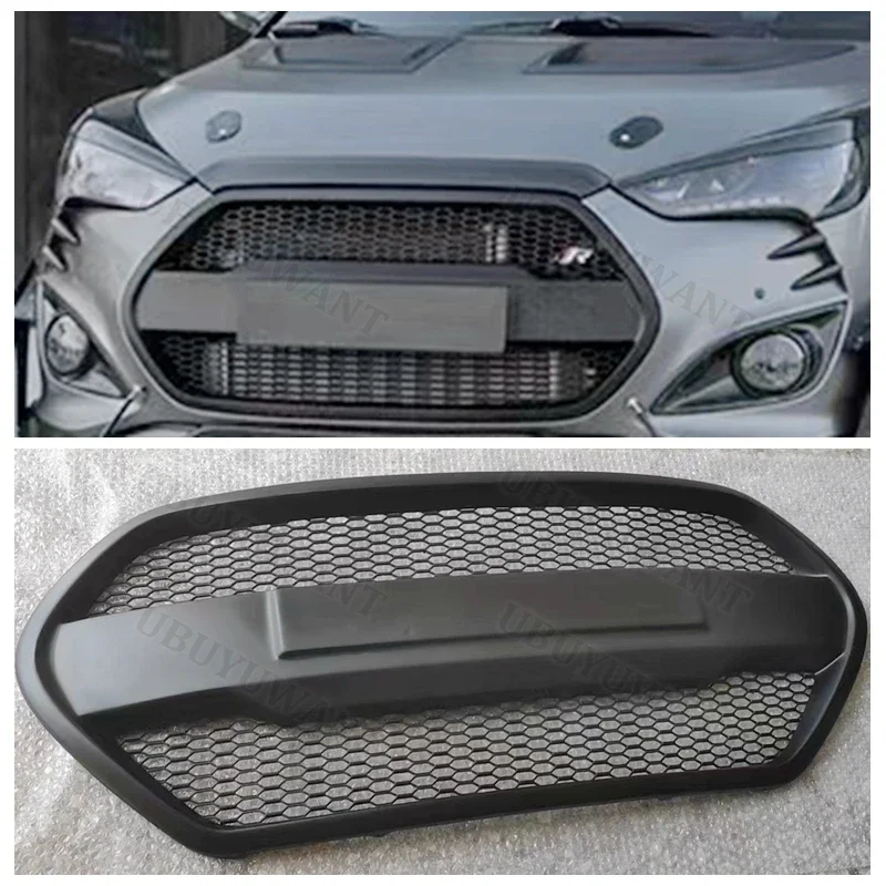 Use For HYUNDAI Veloster (Turbo Only For 1.6T) Carbon Fibre/frp Refitt Front Center Racing Grille Cover Accessorie Body Kit