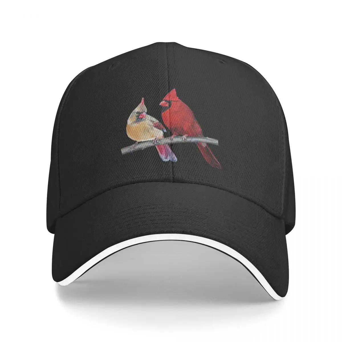 Northern Cardinals Pair painting (no background) Baseball Cap Visor custom Hat Snapback Cap Men's Luxury Women's