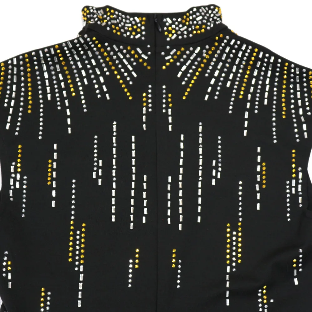 Gown Dress Women Short Dresses Party Night Vestidos Sequin Y2k Streetwear Sleeveless Sexy Hot Drilling Elegant Splice Party Club