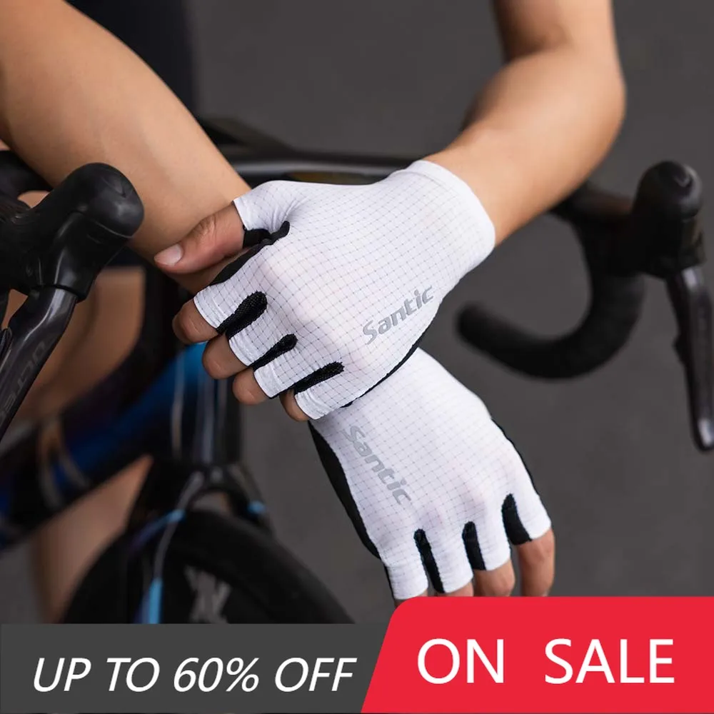 

Santic мужские летние велосипедные перчатки с короткими пальцами, шоссейные MTB велосипедные дышащие тонкие велосипедные перчатки с половиной пальца TZ25P222