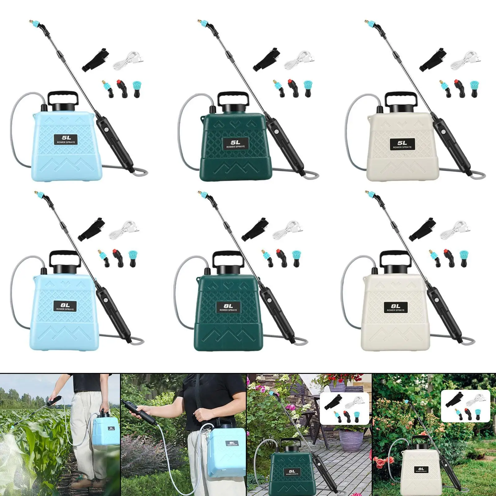 Spruzzatore elettrico per prato Spruzzatore da giardino Spruzzatore d'acqua ricaricabile efficiente e versatile Dispenser agricolo per uso domestico