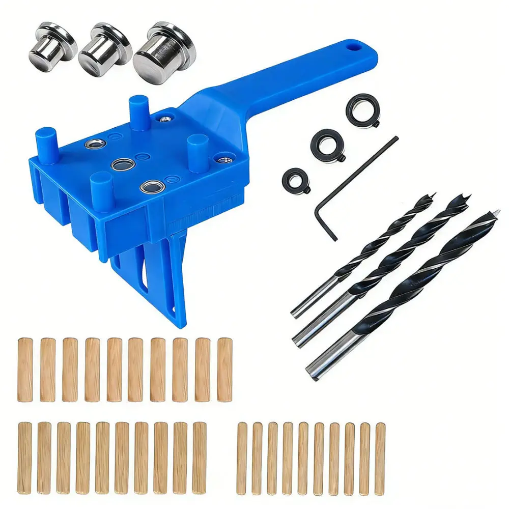 Precision Dowel Jig Manual Hole Puncher Woodworking Drill Guide Locator Tool For Furniture Cabinet Assembly Carpentry Craft