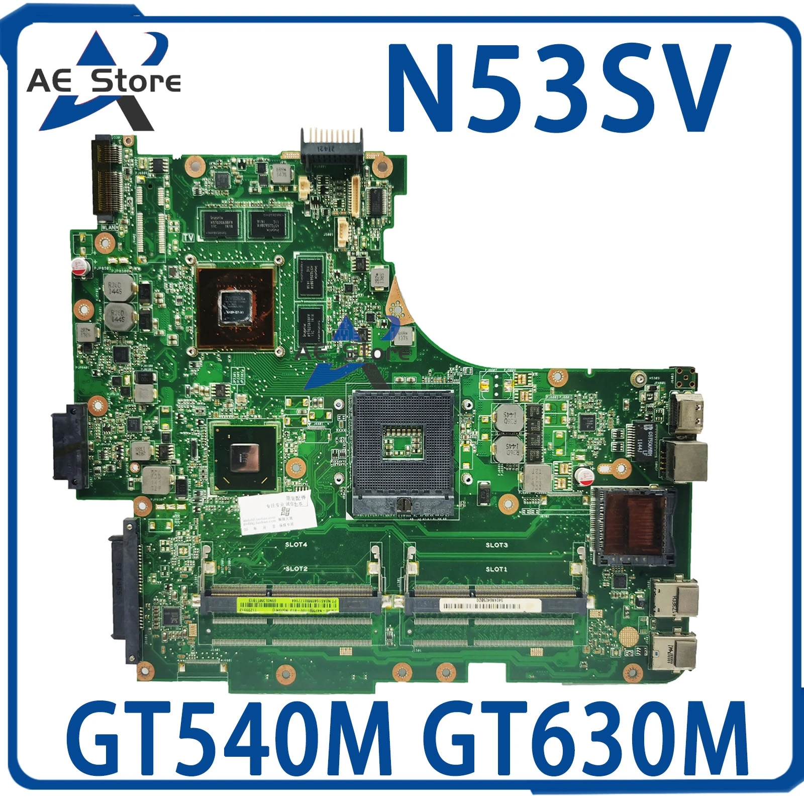 N53SV Mainboard For ASUS N53S N53SN N53SM Laptop Motherboard GT540M GT630M 2 *Slots MAIN BOARD REV:2.2