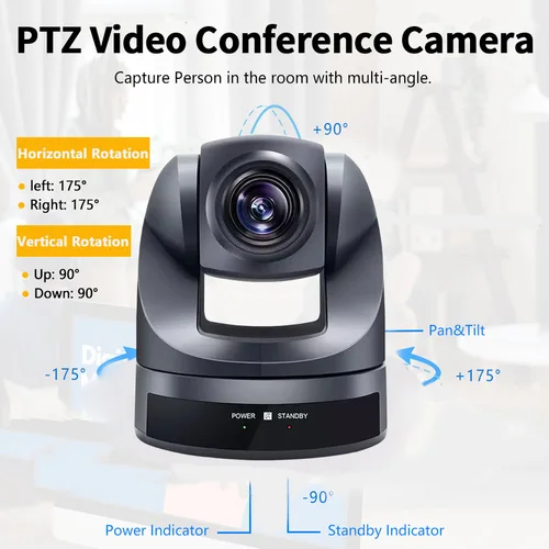 Imagen 2 del producto Runpu 4K30fps 20X Zoom óptico AI-seguimiento Ptz cámara HDMI LAN POE transmisión en vivo transmisión sistema de videoconferencia cámara