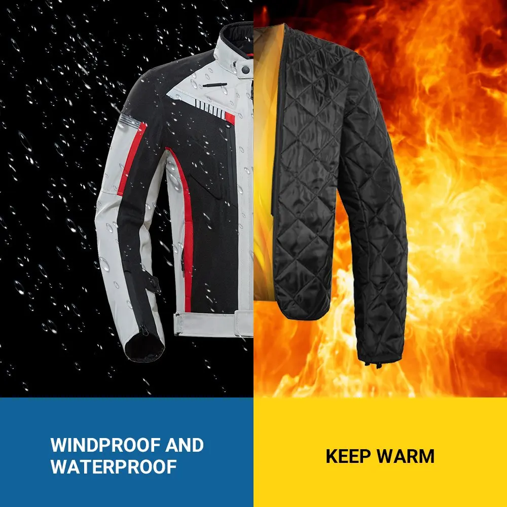 Winter Motorcycle Jacket Cold-proof Waterproof Motocross Jacket Men Chaqueta Moto Protective Gear Motorbike Riding Jacket