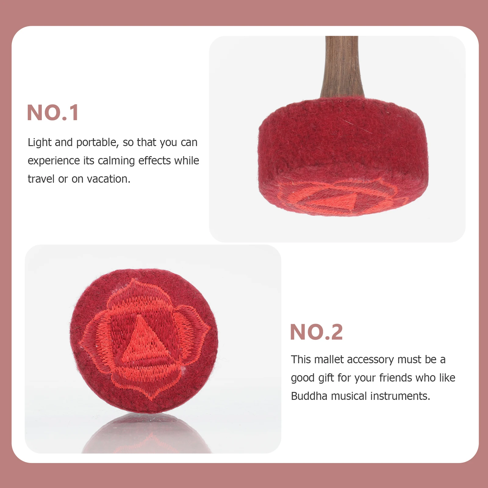 

Buddha Sound Bowl Knocking Stick Small Striker Percussion Cloth Mallet Meditation Singing Parts Quiet Distant Portable Travel